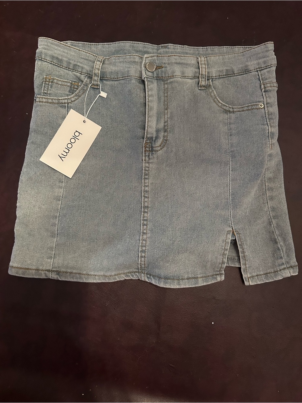 bloom denim skort